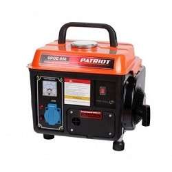 Генератор Patriot бензиновый Max Power SRGE  950 [474103119] {Двигатель: 2т, АИ-92 + масло, 63 сс, 2.0 л.с.; Мощность ном/макс: 0.65/0.8 кВт; Объём бака: 4.2 л; Розетки: 1 евро 16А; Вес: 17.2 кг;}