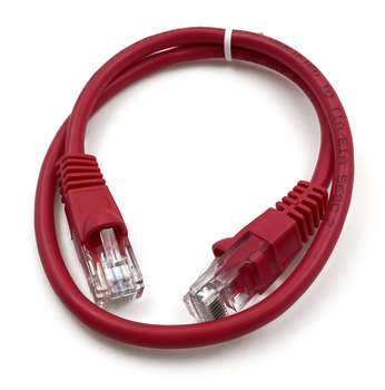 Патч-корд BURO UTP-5E-0.5M-R UTP 4 пары cat.5E CCA molded 0.5м красный RJ-45