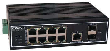Коммутатор OSNOVO SW-60812/I 8x100Мбит/с 1x1Гбит/с 2SFP 6PoE++ 300W