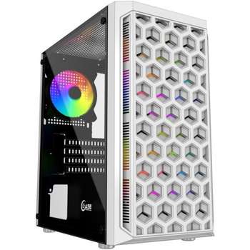 Корпус Powercase CMIMTW-L3 Mistral Micro T3W, Tempered Glass, Mesh, 2x 140mm + 1х 120mm 5-color fan, белый, mATX