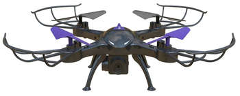 Квадрокоптер HIPER HQC-0003 Falcon X FPV 0.3Mpix VGA WiFi ПДУ черный/фиолетовый