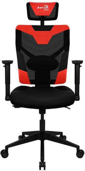 Игровое кресло AeroCool Кресло игровое Guardian черный/красный сиденье черный экокожа/сетка с подголов. крестов. нейлон