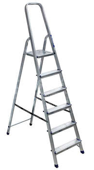 Стремянка ALUMET АМ706 односторонняя алюминий 6ступ.