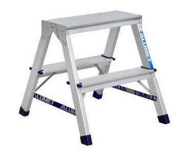 Стремянка ALUMET AD7202 двусторонняя алюминий 2ступ.