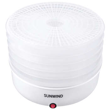 Сушилка для овощей и фруктов SUNWIND Сушка для фруктов и овощей SUN-FD-1 5под. 150Вт белый