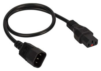 Кабель силовой LANMASTER Шнур питания LAN-PP13L/14-1.0-BK C13-С14 проводник.:3x0.75мм2 1м 220В черный