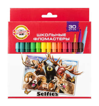 KOH-I-NOOR Фломастеры Selfies 1002 771002CJ22KS Вентилируемый 30цв. коробка с европодвесом