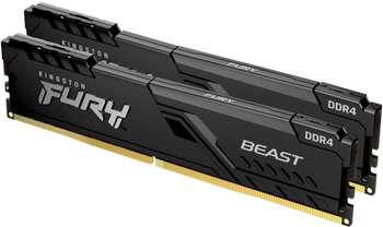 Оперативная память Kingston 32GB 3200MHz DDR4 CL16 DIMM 1Gx8 FURY Beast Black KF432C16BB1K2/32