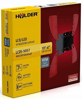 Кронштейн для ТВ HOLDER Кронштейн для телевизора LCDS-5057 черный глянец 19"-47" макс.30кг настенный наклон