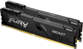 Оперативная память Kingston Память DDR4 2x8Gb 3200MHz KF432C16BBK2/16 Fury Beast Black RTL Gaming PC4-25600 CL16 DIMM 288-pin 1.35В kit dual rank с радиатором Ret