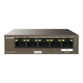 Коммутатор Tenda 5PORT 10/100/1000M 4POE TEG1105PD TENDA