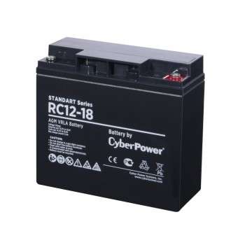 Аккумулятор для ИБП CYBERPOWER Аккумуляторная батарея RC 12-18 12V/18Ah {клемма М5, ДхШхВ 181х76х167мм, вес 5,8кг, срок службы 6 лет}