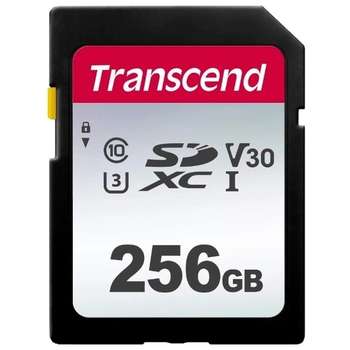 Карта памяти Transcend SecureDigital 256Gb TS256GSDC300S {SDXC Class 10, UHS-I U3}