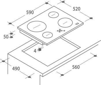 Варочная поверхность CANDY CH64CCW 33801794