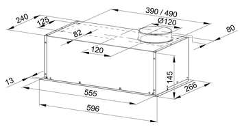 Вытяжка Weissgauff встраиваемая ALPHA 60 PB IX нержавеющая сталь управление: кнопочное