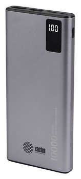 Внешний аккумулятор CACTUS Мобильный аккумулятор CS-PBFSLT-10000 10000mAh 22.5W 3A 2xUSB-A/USB-C серый