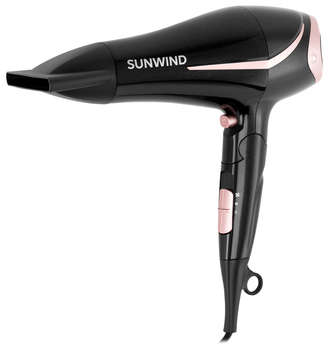 Фен для волос SUNWIND Фен SUHD 550 2200Вт черный/розовое золото