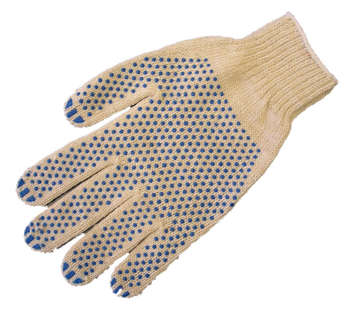 Перчатки NONAME х/б Стандарт Точка универсальный белый