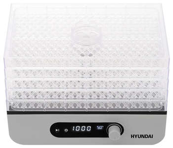Сушилка для овощей и фруктов HYUNDAI Сушка для фруктов и овощей HYDF-5033 5под. 400Вт серый