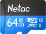 Карта памяти Netac Флеш карта microSDXC 64GB NT02P500STN-064G-S P500 w/o adapter