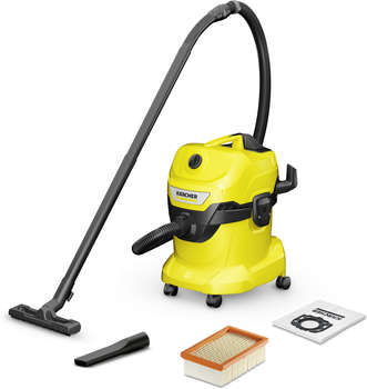 Строительный пылесос KARCHER WD 4 V-20/5/22 1000Вт желтый
