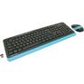 Клавиатура A4TECH + мышь Fstyler FG1010 клав:черный/синий мышь:черный/синий USB беспроводная Multimedia