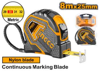 Инструмент INGCO_Handtools Рулетка 8м25мм, автостоп HSMT8808.1