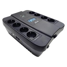 Источник бесперебойного питания Powercom Spider SPD-1100U LCD USB ИБП {Line-Interactive, 1100VA / 605W, 8xEURO: 4 с резервным питанием, 4 с фильтрацией, USB/USB-порт зарядки 2.4 А}