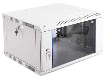 Шкаф, стойка ЦМО Шкаф коммутационный ШРН-Эконом  настенный 6U 600x520мм пер.дв.стекл 75кг черный 470мм 14.94кг 180град. 342мм