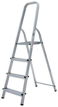 Стремянка НОВАЯ ВЫСОТА NV1110 односторонняя алюминий 4ступ.