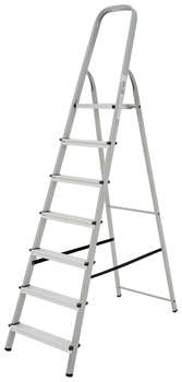 Стремянка НОВАЯ ВЫСОТА NV1130 односторонняя сталь/алюминий 7ступ.
