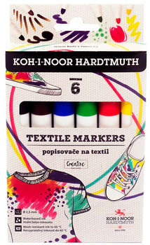 Маркер KOH-I-NOOR Набор маркеров для ткани 3205 773205JF02KS круглый пиш. наконечник 2.5мм 6цв.