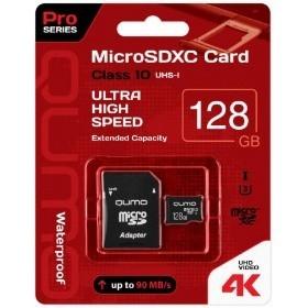 Карта памяти Qumo Micro SecureDigital 128Gb QM128GMICSDXC10U3 {MicroSDXC Class 10 UHS-I, SD adapter}