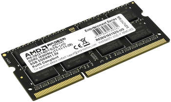 Оперативная память AMD Память DDR3 8Gb 1600MHz R538G1601S2S-U RTL PC3-12800 CL11 SO-DIMM 204-pin 1.5В dual rank Ret