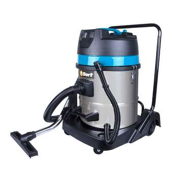 Строительный пылесос BORT BSS-2260-Twin Пылесос строительный [91272522] { 2200 Вт, вместимость 60 л, 106 л/сек, 21 кг, набор аксессуаров 8 шт }