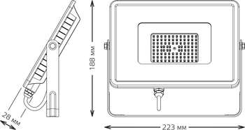 Прожектор уличный GAUSS Qplus 613511150 светодиодный 50Вт корп.алюм.черный