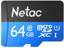 Карта памяти Netac Флеш карта microSDXC 64GB NT02P500STN-064G-R P500 + adapter