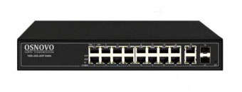 Коммутатор OSNOVO SW-8182/L 20x1Гбит/с 2SFP 16PoE 300W управляемый