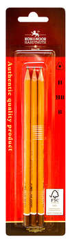 Карандаш KOH-I-NOOR Набор карандашей ч/г 1580 1580003001BLRU B-H трехгран. дерево желтый блистер