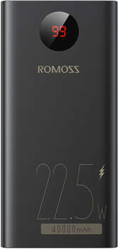 Аксессуар для планшета Romoss Мобильный аккумулятор PEA40PF 40000mAh QC3.0 22.5W 5A 2xUSB-A/USB-C черный