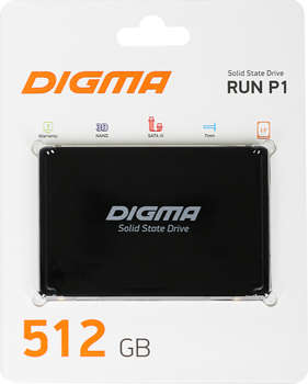 Накопитель SSD Digma SATA-III 512GB DGSR2512GP13T Run P1 2.5"
