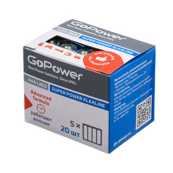 Аккумулятор, батарейка GoPower Батарейка LR03 AAA