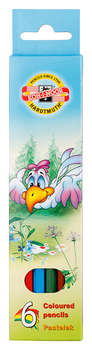 KOH-I-NOOR Карандаши цв. Birds 3551 3551006002KSRV шестигран. дерево 6цв. карт.уп.
