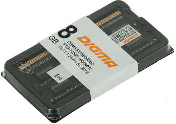 Оперативная память Digma Память DDR3 8GB 1600MHz DGMAS31600008D RTL PC3-12800 CL11 SO-DIMM 204-pin 1.35В dual rank Ret
