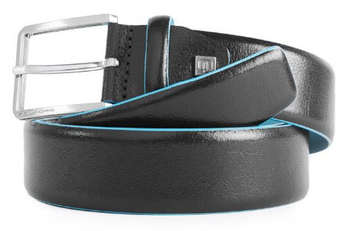 Ремень PIQUADRO мужской Blue Square CU5258B2/N регулир. 125х3.5см черный натур.кожа