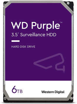 Жесткий диск HDD Жесткий диск SATA-III 2Tb WD22PURZ Surveillance Purple 256Mb 3.5"