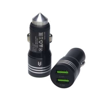 Зарядное устройство, аккумулятор Alteracs Автомобильное зарядное устройство 2xUSB JAA12 JAA12 black