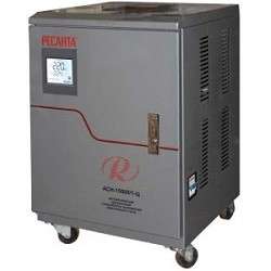 Стабилизатор напряжения РЕСАНТА АСН-15 000/1-Ц 63/6/11 Стабилизатор {220В±8%, Габариты 380х370х560, Вес 37 кг, колеса}