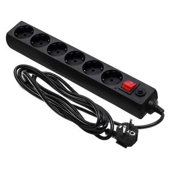 BURO Сетевой фильтр, 6 розеток, 3 метра,