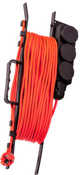 Электрический удлинитель STARWIND Удлинитель силовой ST-PS3.20/B-16 3x1.0кв.мм 3розет. 20м ПВС 16A пласт.рамка оранжевый